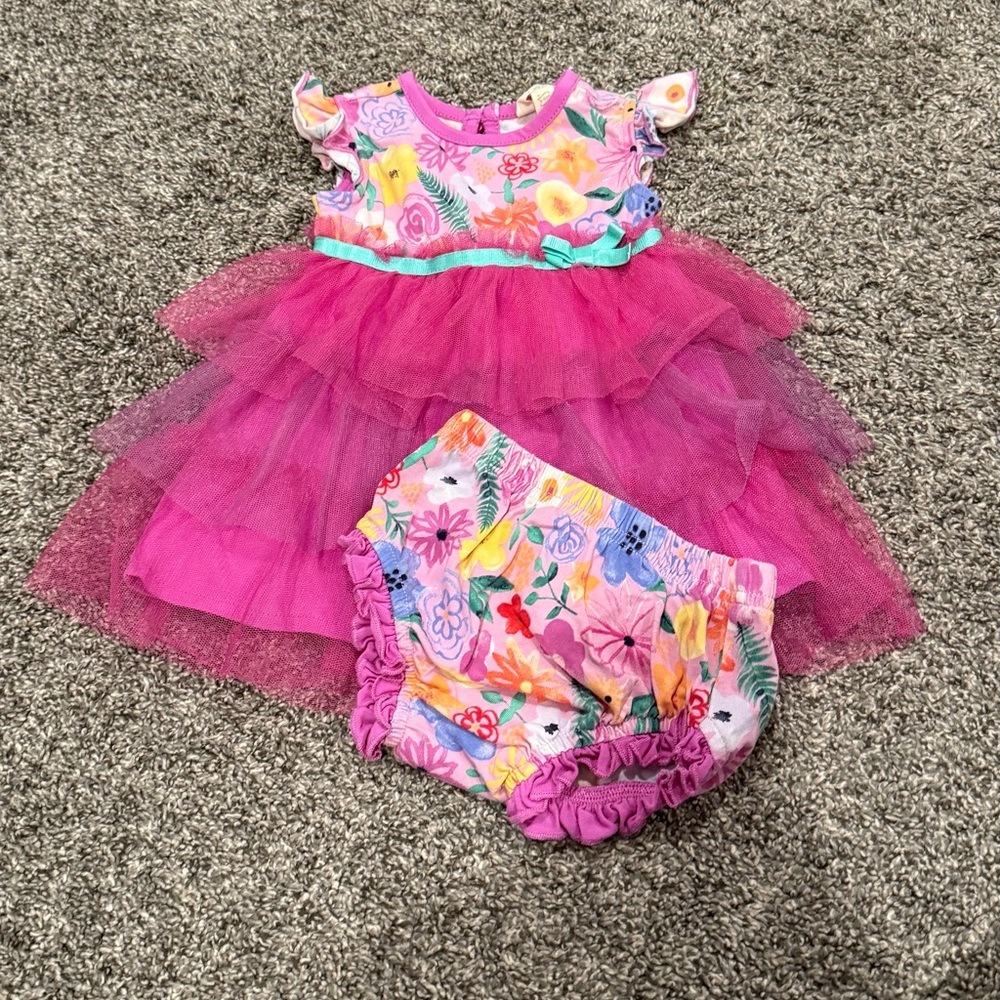 Matilda Jane Floral Pink Baby Dress with Bloomers
